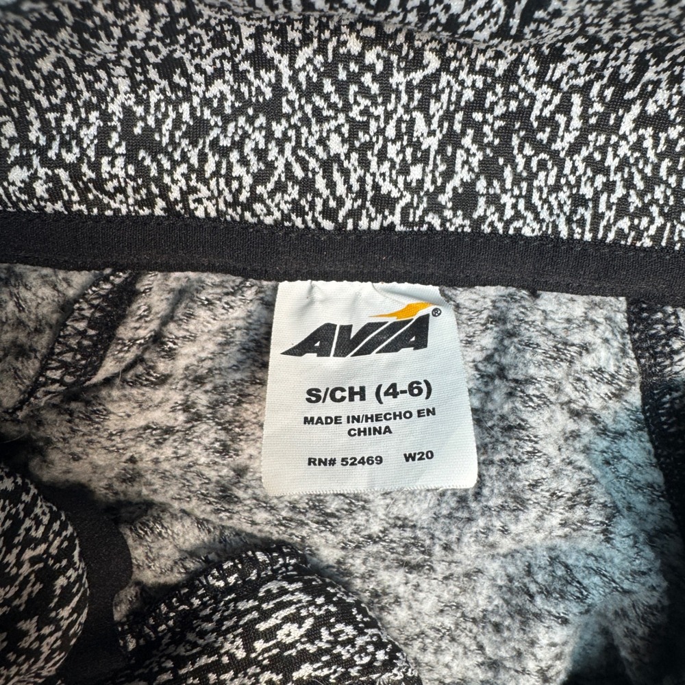 Avia Womens Pullover Size Small Quarter Zip Space Dye Black White Long Sleeve - Picture 3 of 8